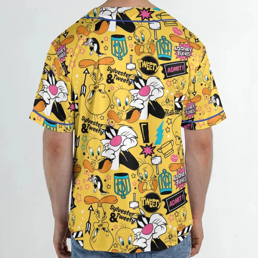 Cartoon Drip Looney Tunes Unisex Baseball Jersey - 2