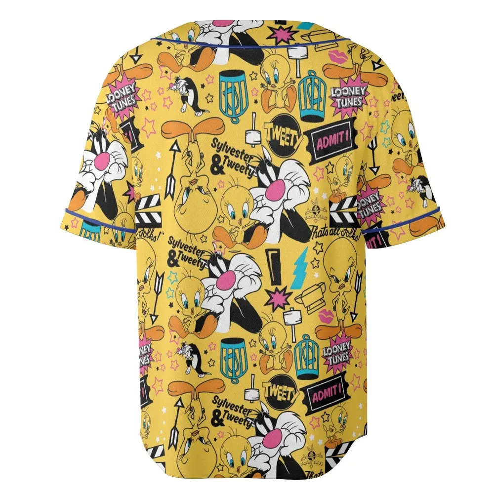 Cartoon Drip Looney Tunes Unisex Baseball Jersey - 4