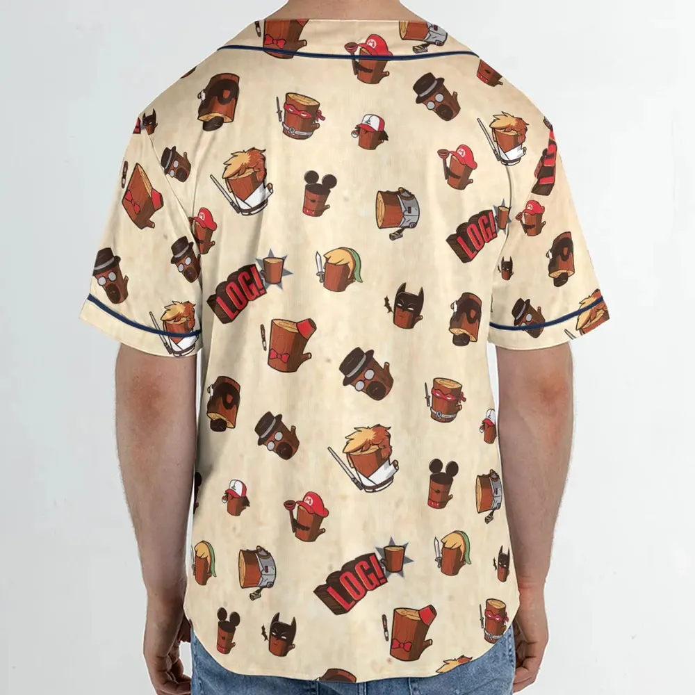 Pop Culture Characters Logs  Ren & Stimpy Unisex Baseball Jersey - 2
