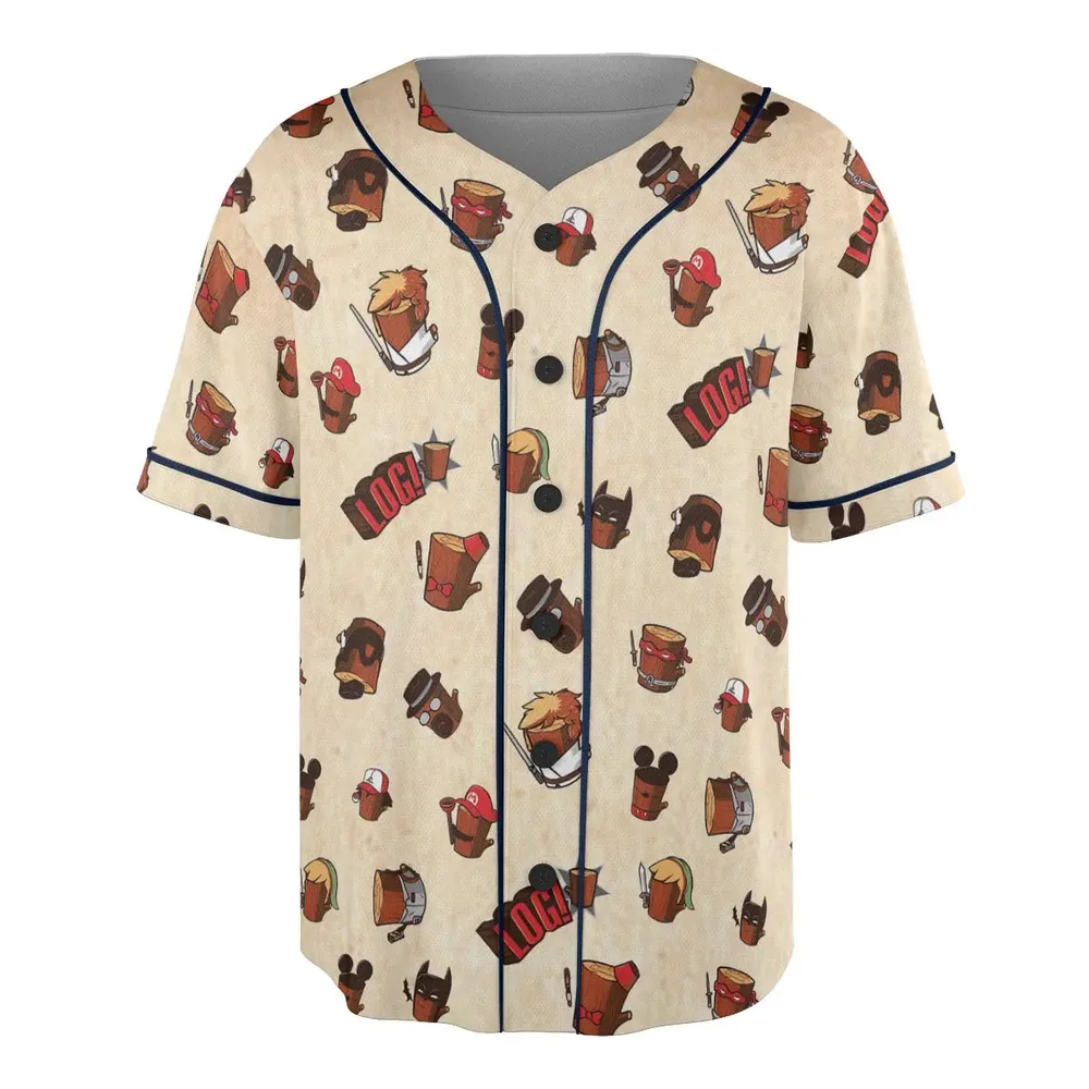 Pop Culture Characters Logs  Ren & Stimpy Unisex Baseball Jersey - 3