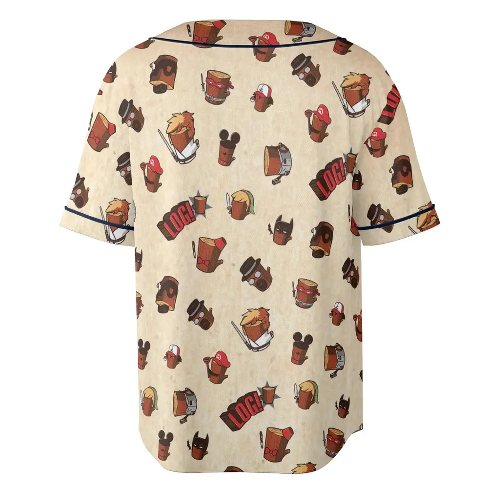 Pop Culture Characters Logs  Ren & Stimpy Unisex Baseball Jersey - 4