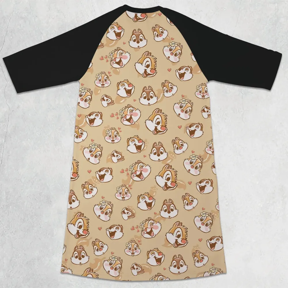 Chip n Dale Rangers 3/4 Sleeve Raglan Dress - 2