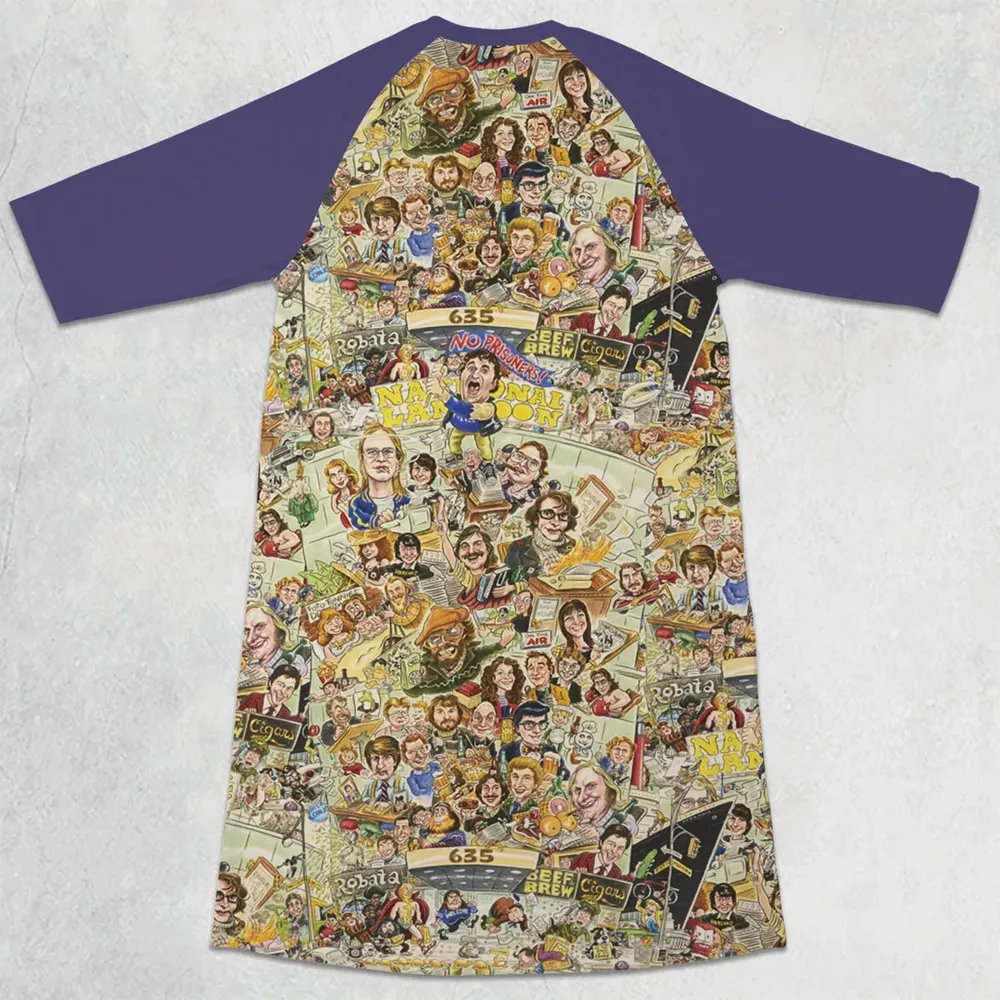 Drunk Stoned Brilliant Dead 3/4 Sleeve Raglan Dress - 2