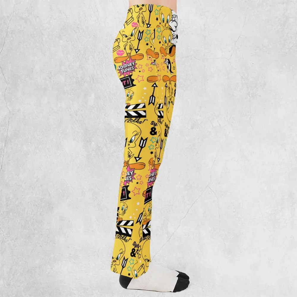 Cartoon Drip Looney Tunes Flare Leggings - 2