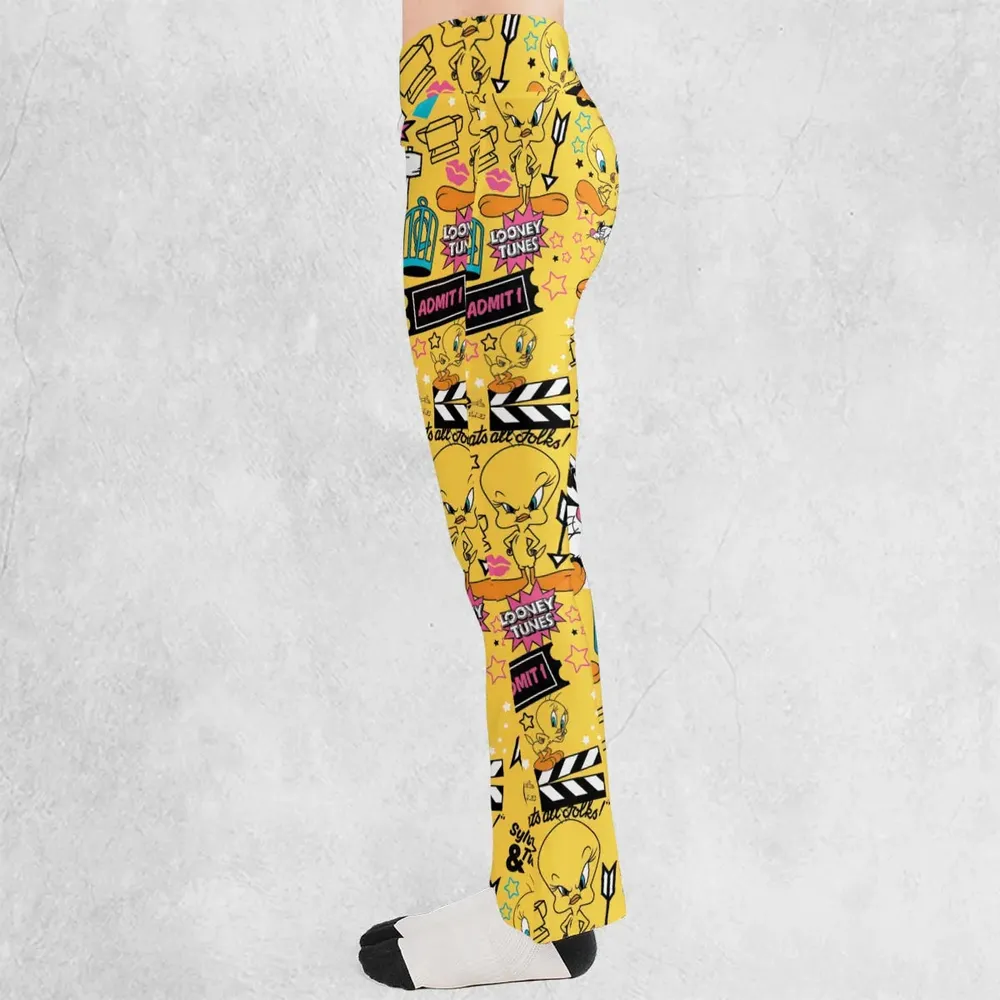 Cartoon Drip Looney Tunes Flare Leggings - 3