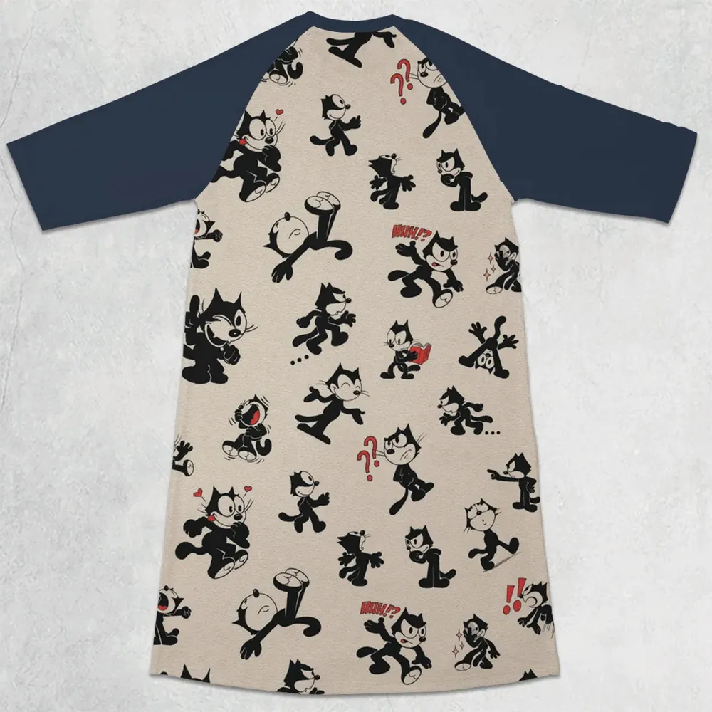 Felix The Cat 3/4 Sleeve Raglan Dress - 2