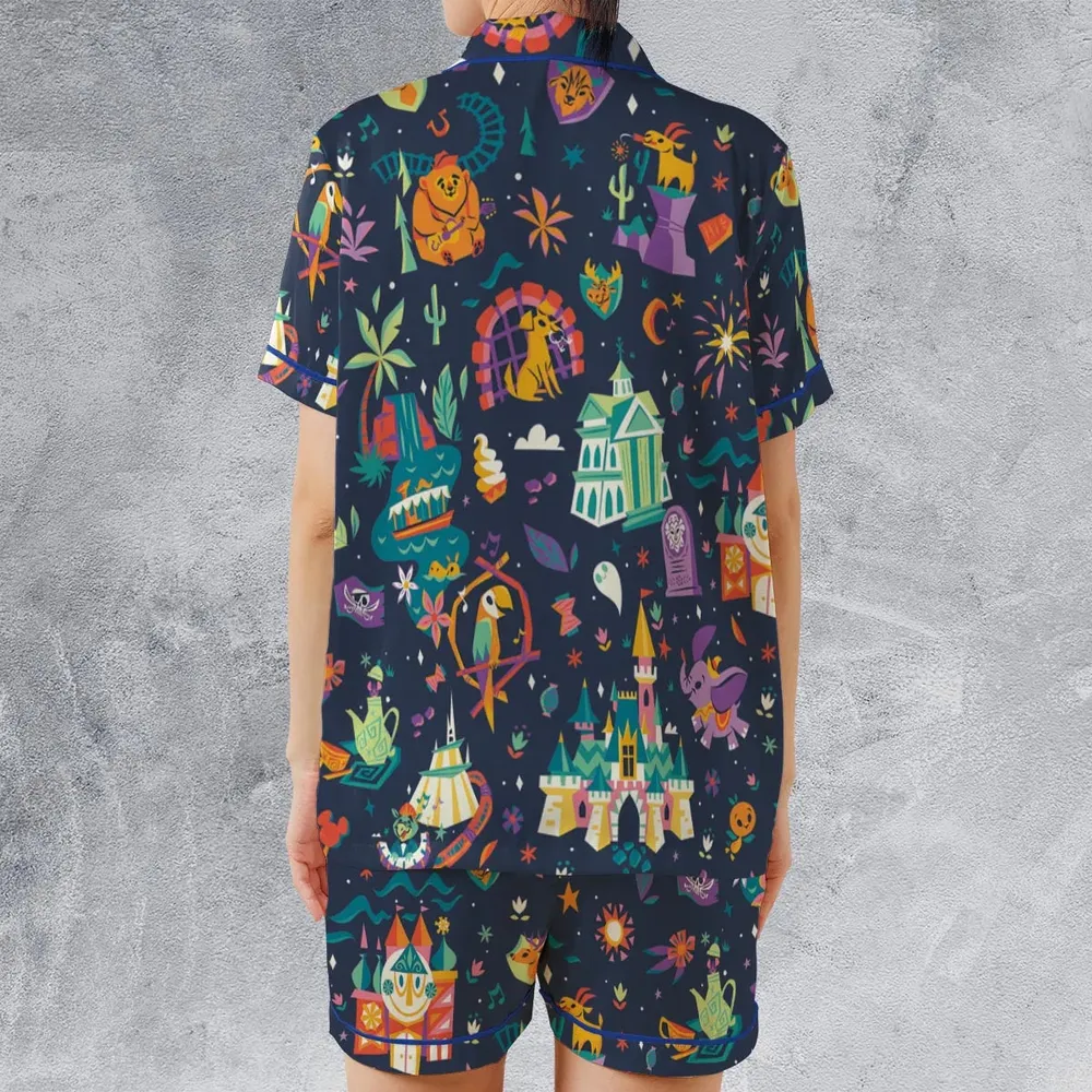 Magic Kingdom Theme Satin Short-Sleeve Pajamas Set - 2
