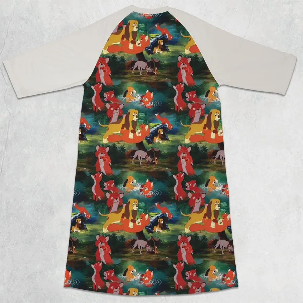 The Fox and the Hound 3/4 Sleeve Raglan Dress - 2