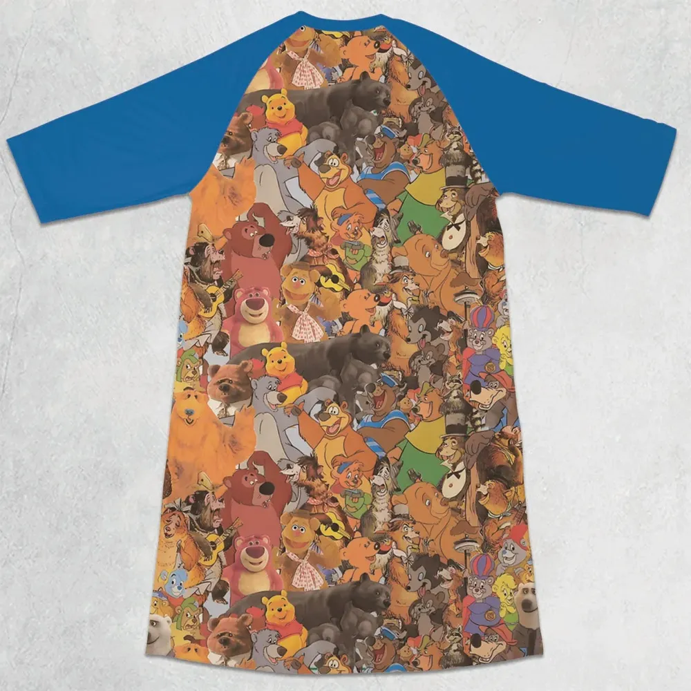 Bear Squad 3/4 Sleeve Raglan Dress - 2