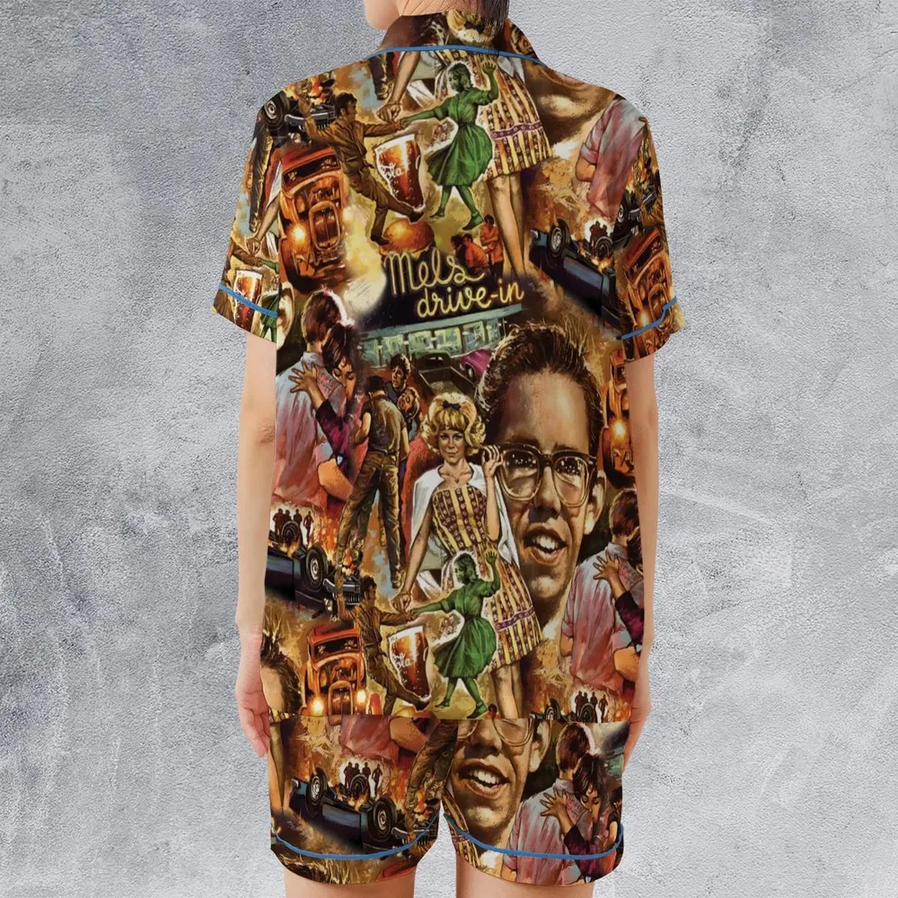 American Graffiti' cast on the movie Satin Short-Sleeve Pajamas Set - 2