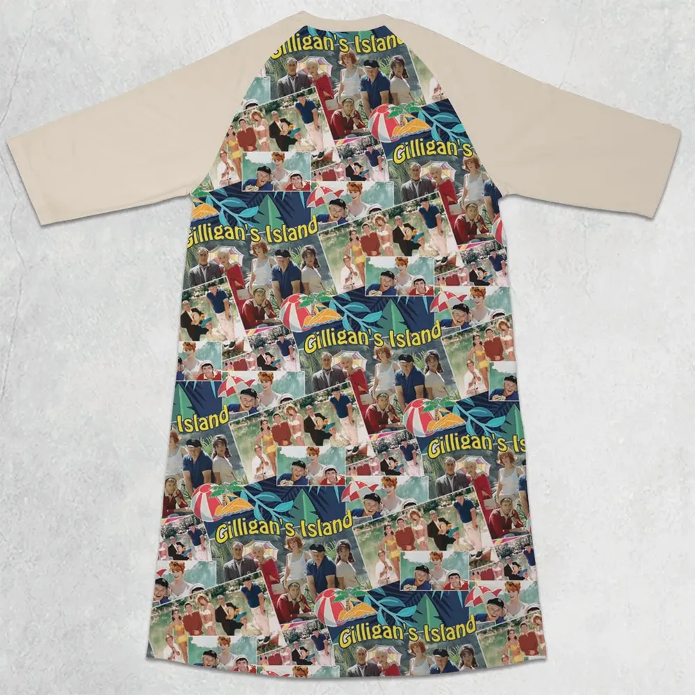 Island Time Gilligan's Island 3/4 Sleeve Raglan Dress - 2