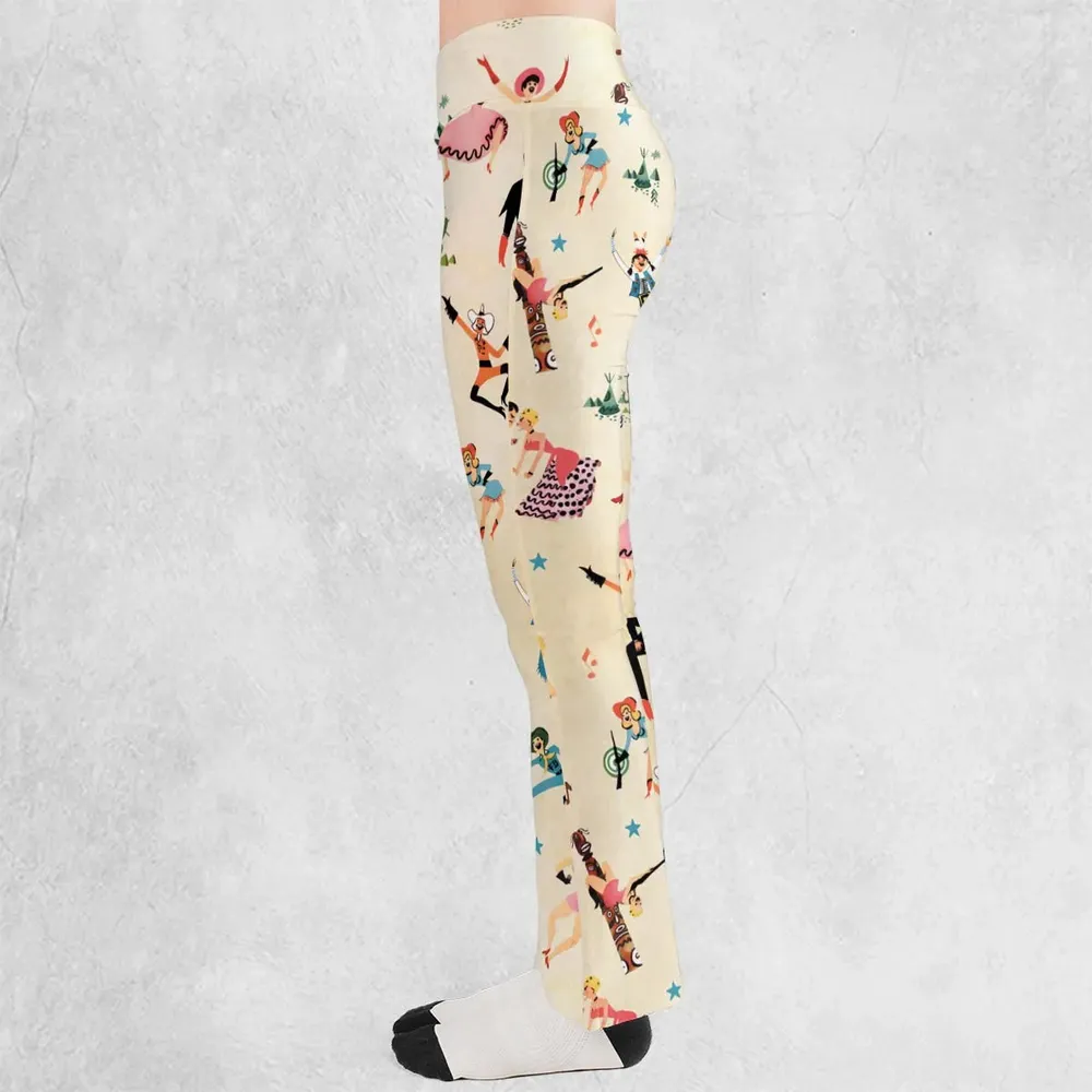 Annie Get Your Gun Characters Flare Leggings - 3