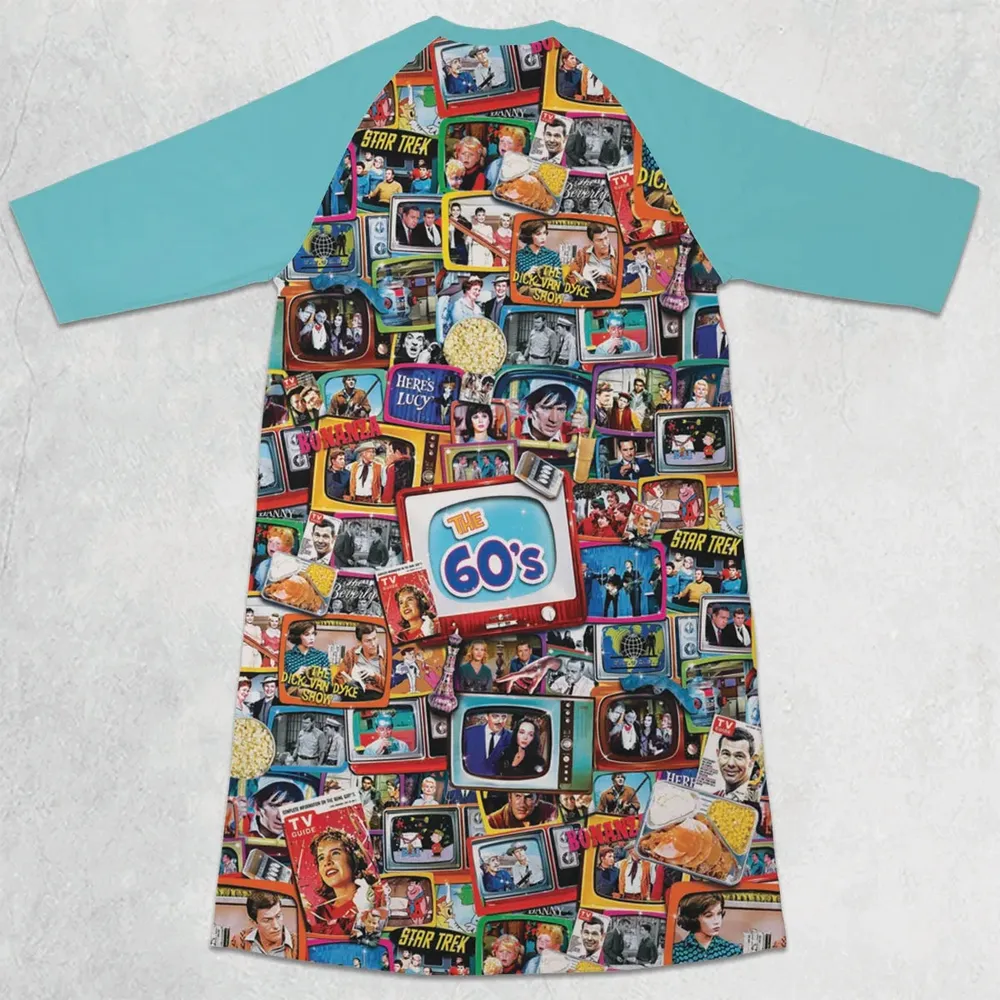The 60s Classic TV Shows 3/4 Sleeve Raglan Dress - 2