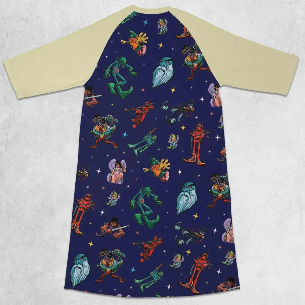 Wizard Characters 3/4 Sleeve Raglan Dress - 2