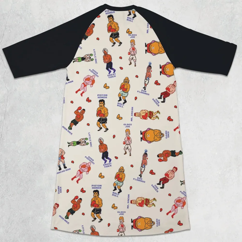 Retro Game Punch Out 3/4 Sleeve Raglan Dress - 2
