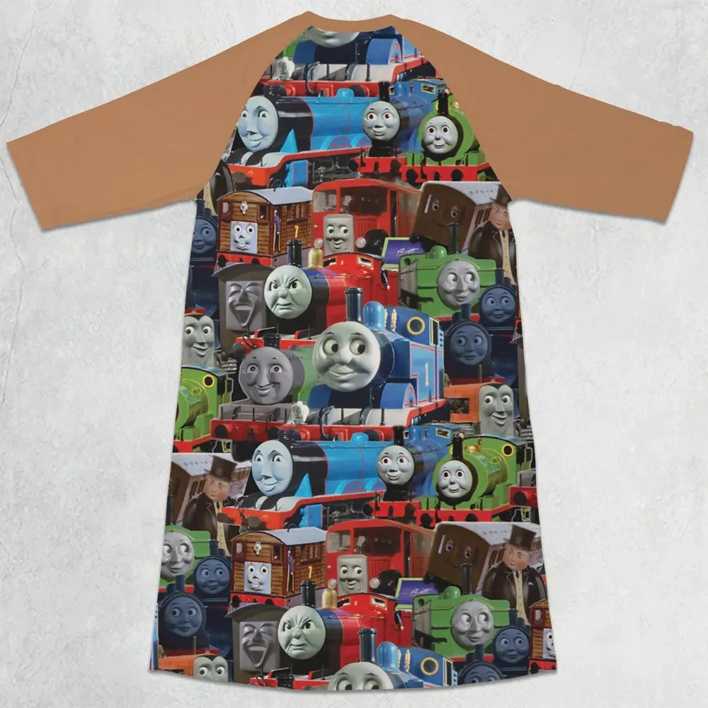 Thomas The Tank Engine 3/4 Sleeve Raglan Dress - 2