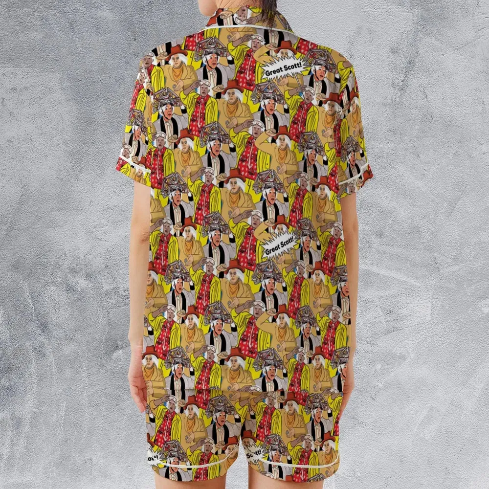 Great Scott Back to the Future Satin Short-Sleeve Pajamas Set - 2