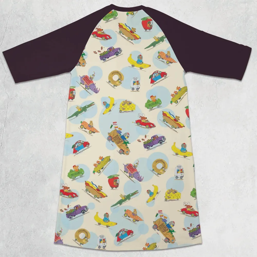 The Busy World of Richard Scarry 3/4 Sleeve Raglan Dress - 2