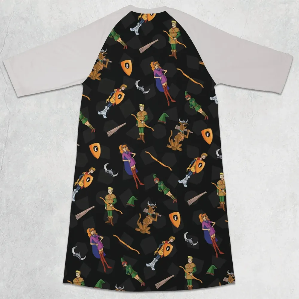 Dungeons & Mysteries 3/4 Sleeve Raglan Dress - 2