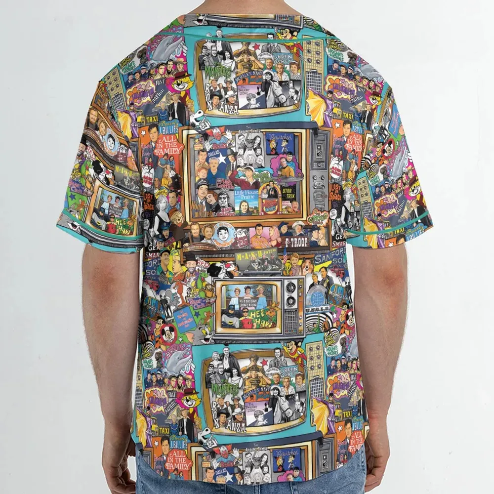 Timeless Memories of TV Unisex Baseball Jersey - 2