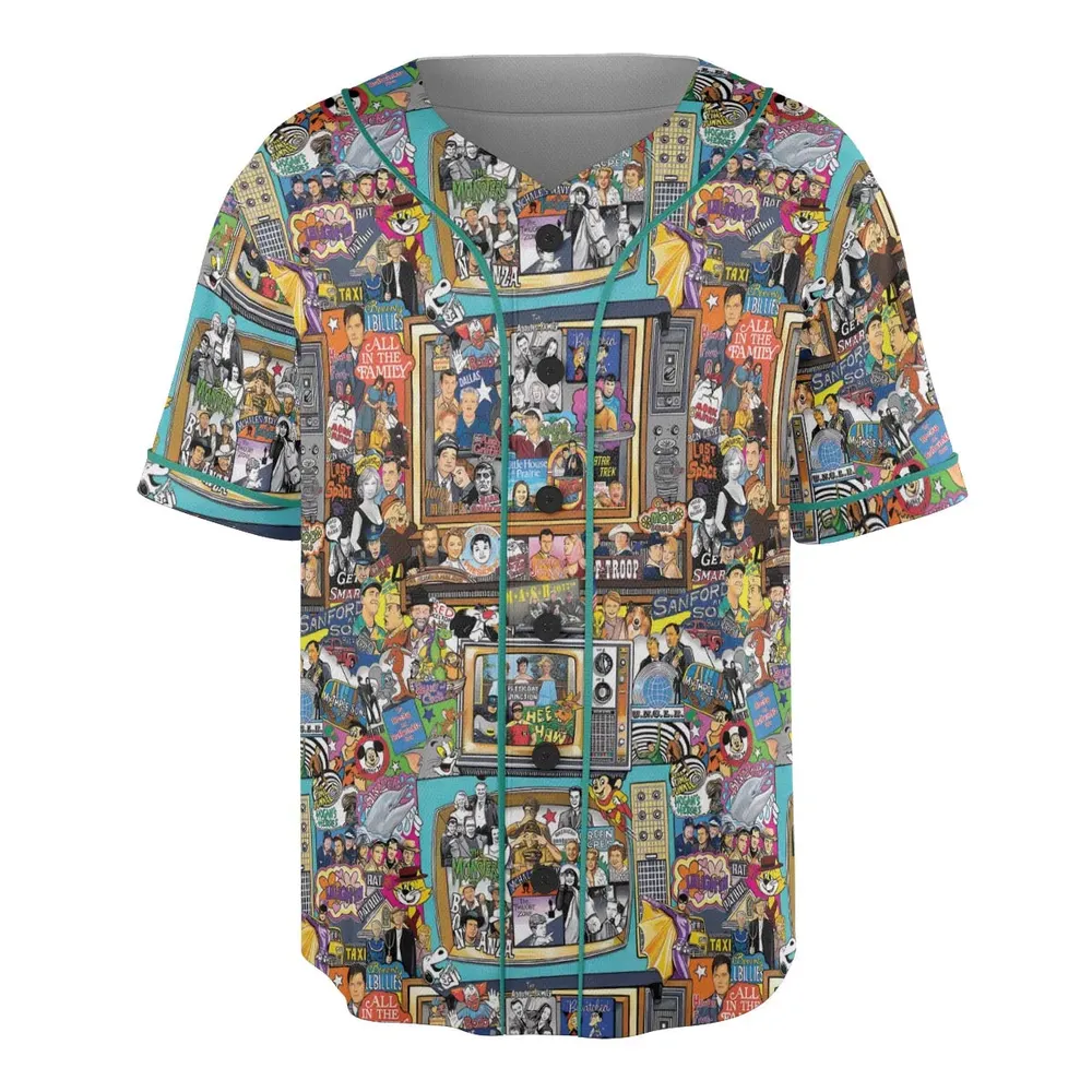 Timeless Memories of TV Unisex Baseball Jersey - 3