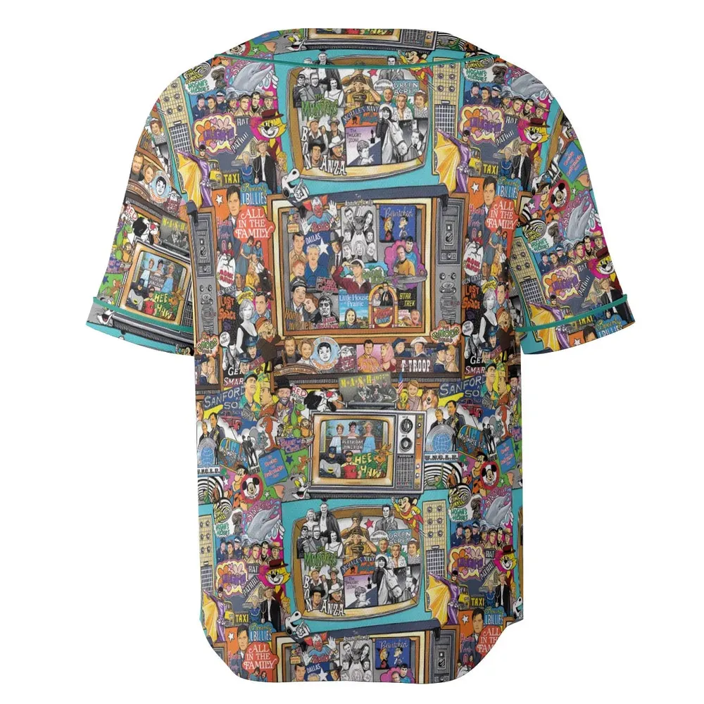 Timeless Memories of TV Unisex Baseball Jersey - 4