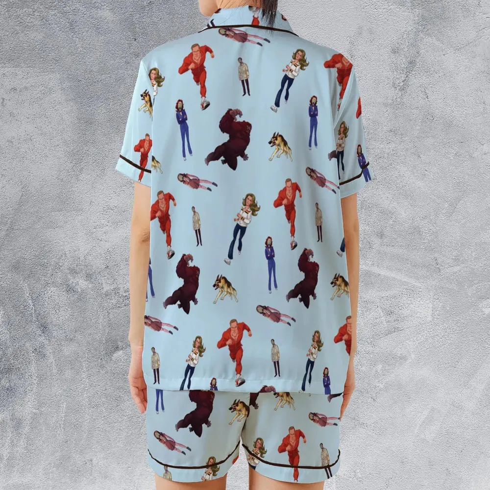 The Six Million Dollar Man and the Bionic Woman Satin Short-Sleeve Pajamas Set - 2