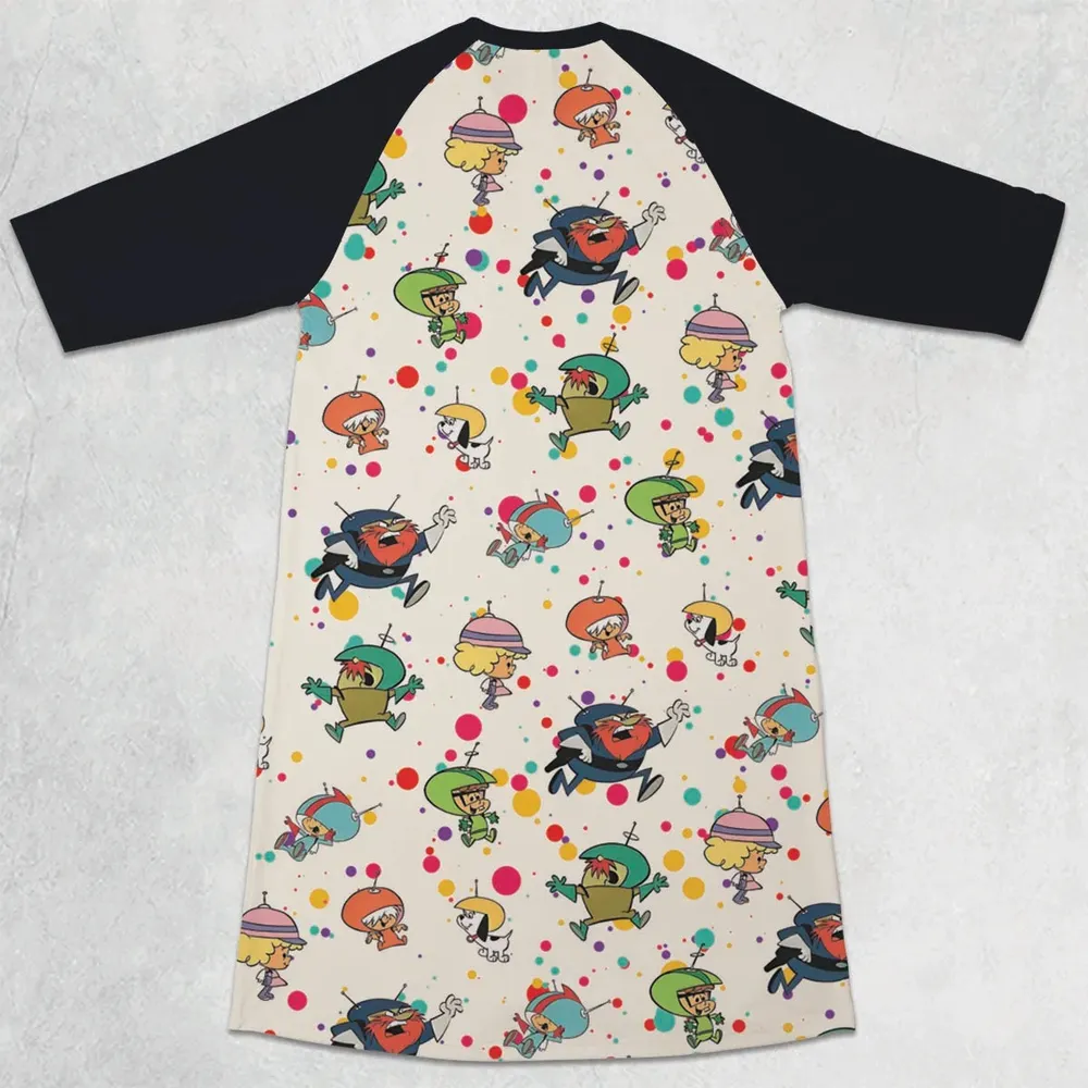 The Space Kidettes 3/4 Sleeve Raglan Dress - 2