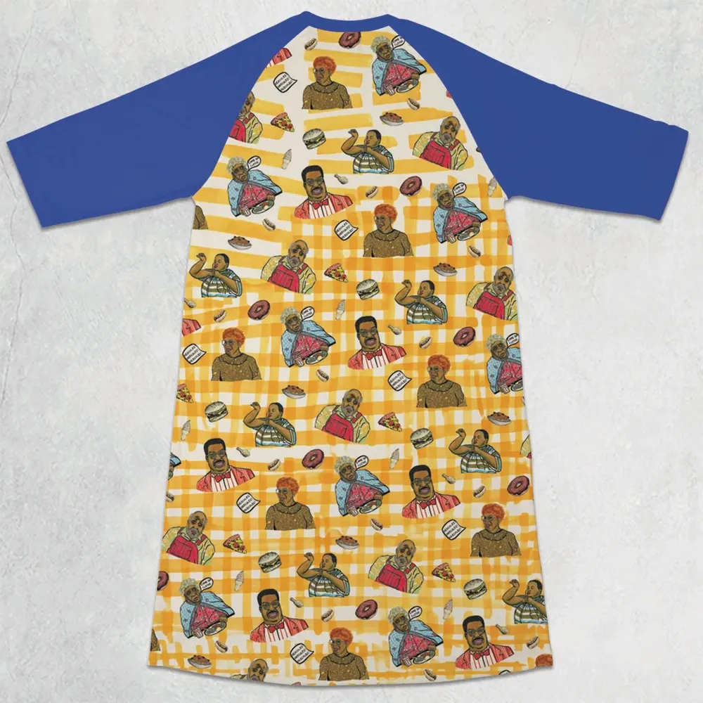 The Nutty Professor Characters 3/4 Sleeve Raglan Dress - 2