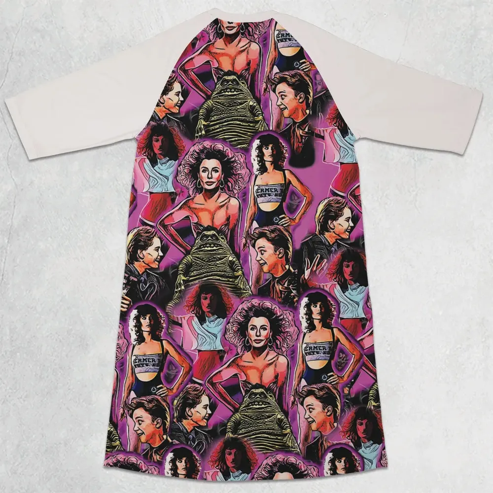 Stuck With The Weird Science 3/4 Sleeve Raglan Dress - 2