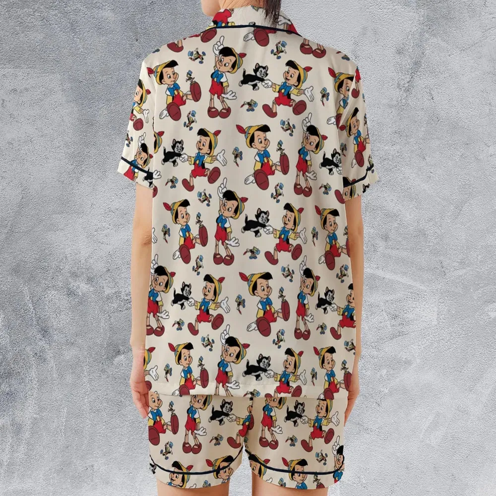 Whimsy Wear Pinocchio Satin Short-Sleeve Pajamas Set - 2