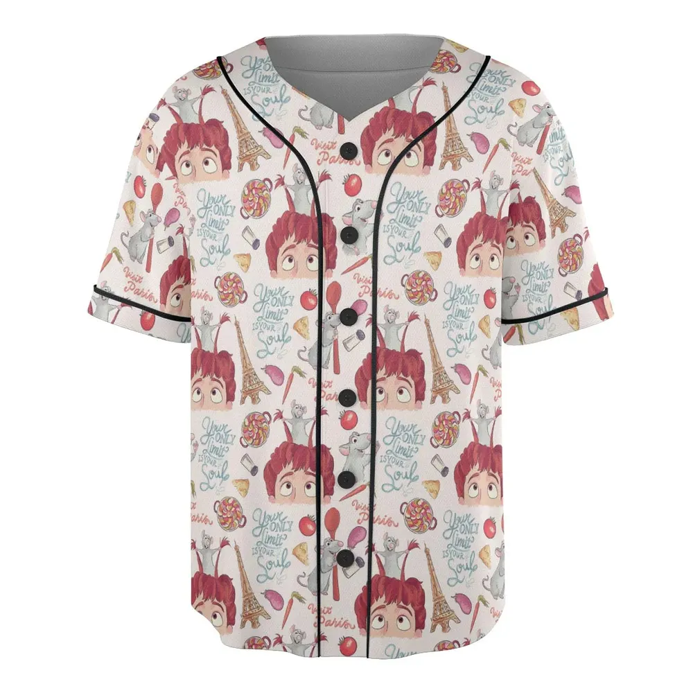 Cute Controller Ratatouille Unisex Baseball Jersey - 3
