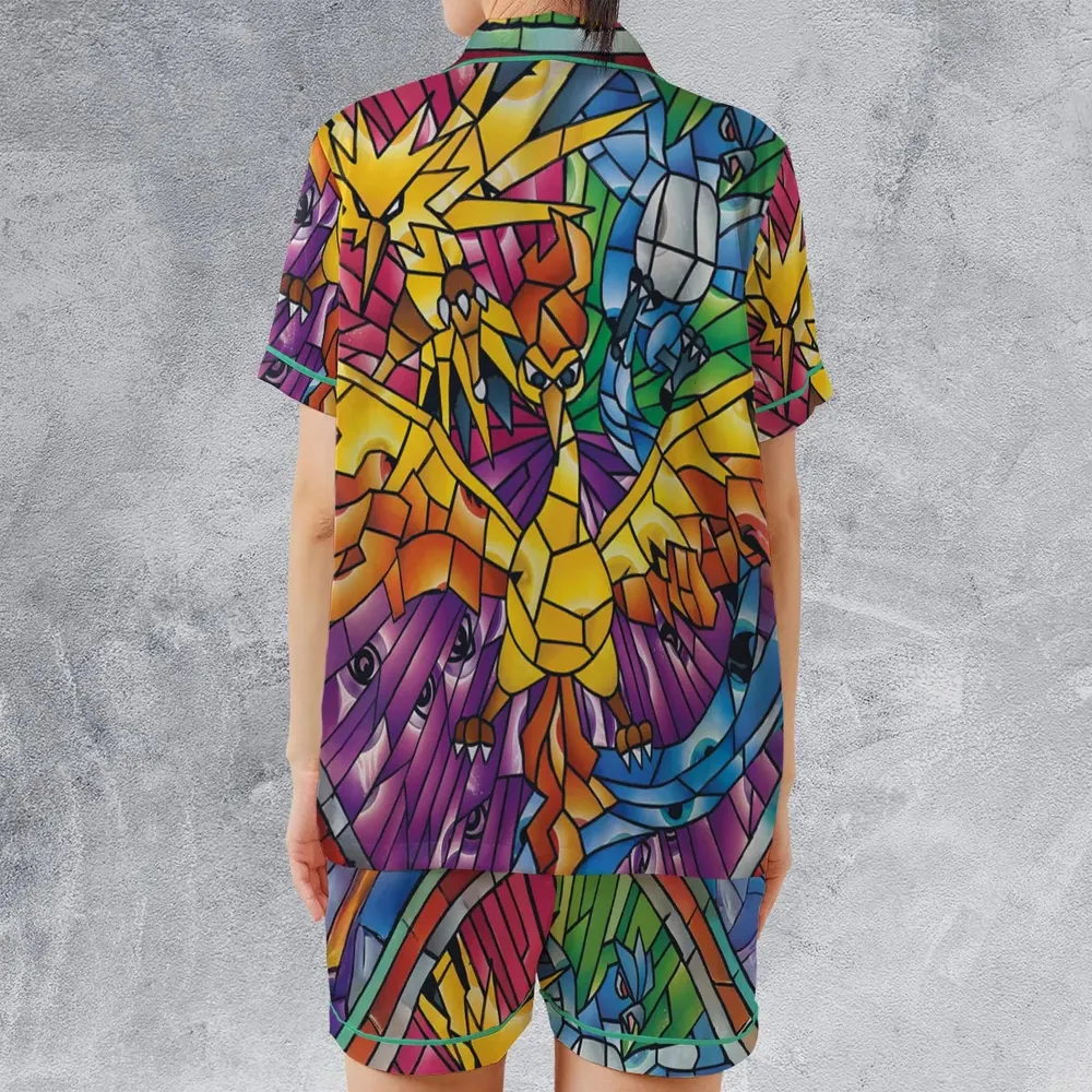 Legendary Birds Pokemon Satin Short-Sleeve Pajamas Set - 2