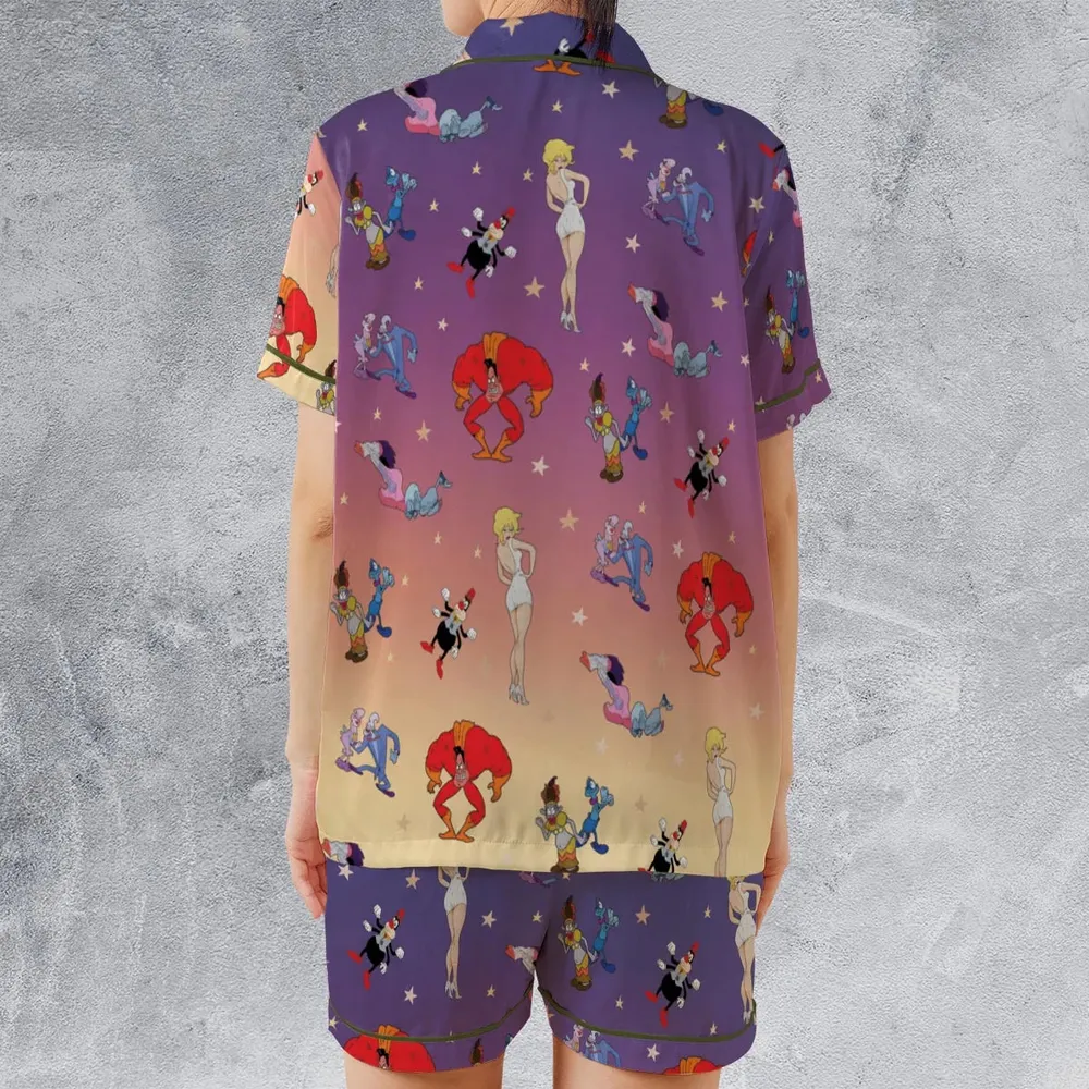Cool World Cartoon Characters Satin Short-Sleeve Pajamas Set - 2