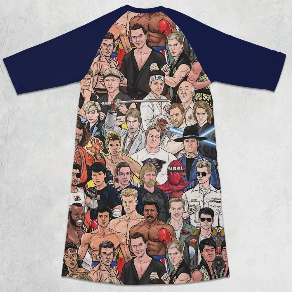 Martial Arts Stars 3/4 Sleeve Raglan Dress - 2
