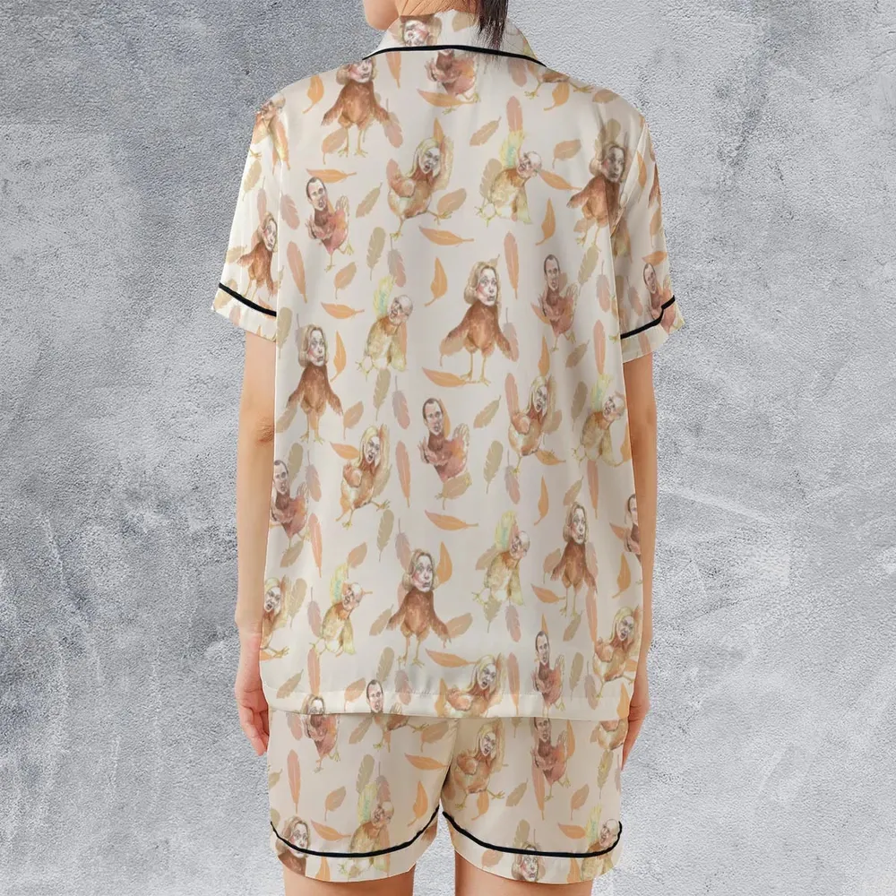 Chicken Dance Arrested Development Satin Short-Sleeve Pajamas Set - 2