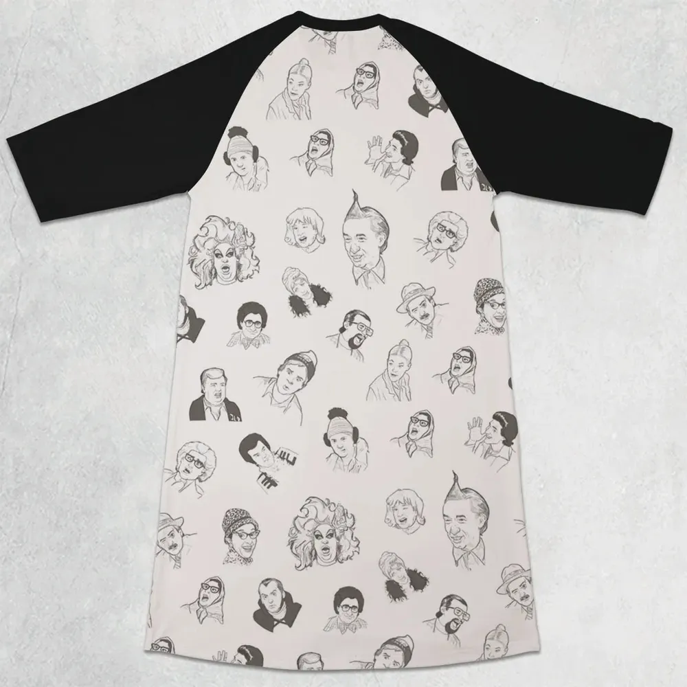 Second City Television Characters 3/4 Sleeve Raglan Dress - 2