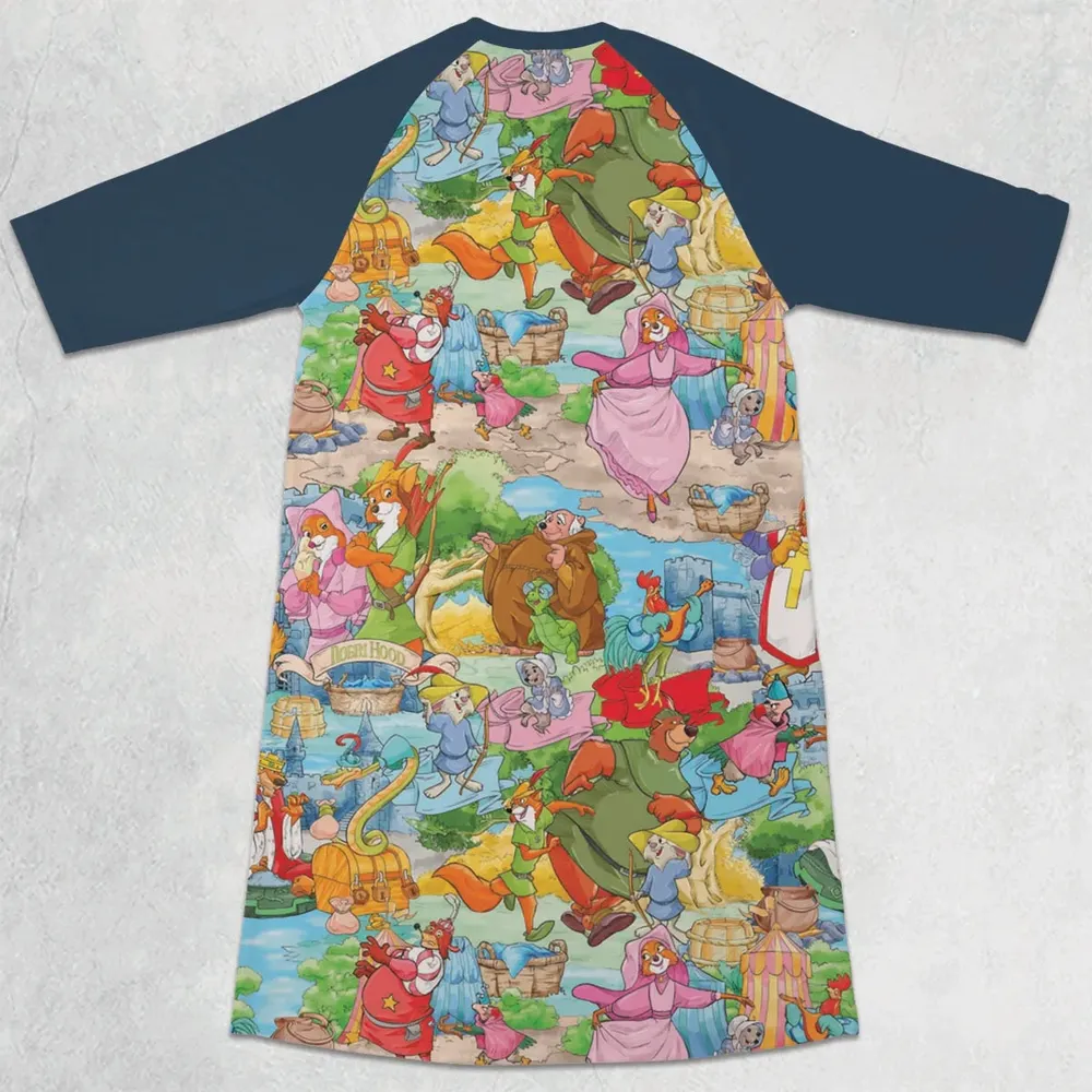 Archer Wood Plaid Robin Hood 3/4 Sleeve Raglan Dress - 2