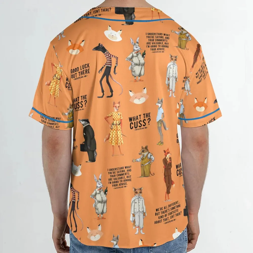 Cuss You Are Fantastic Mr. Fox Unisex Baseball Jersey - 2