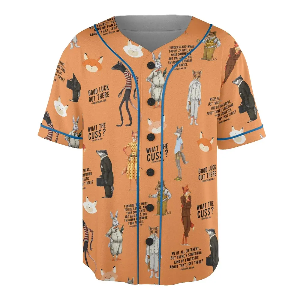 Cuss You Are Fantastic Mr. Fox Unisex Baseball Jersey - 3