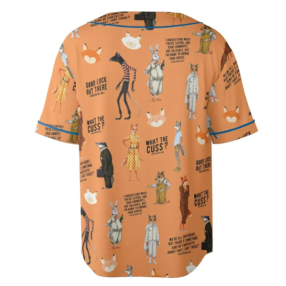 Cuss You Are Fantastic Mr. Fox Unisex Baseball Jersey - 4