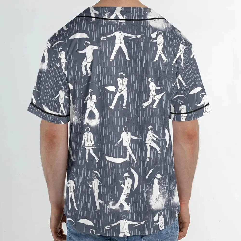 Singin' in the Rain Wall Mural Unisex Baseball Jersey - 2