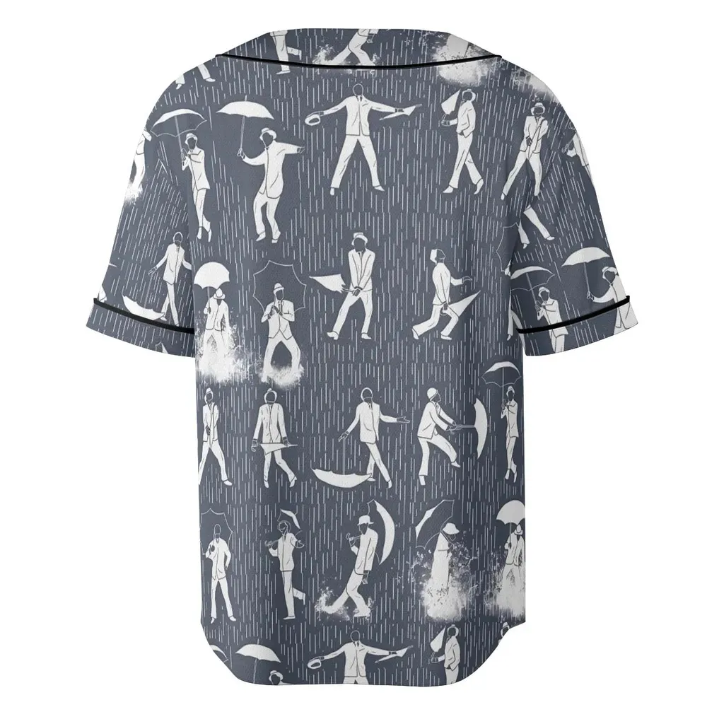 Singin' in the Rain Wall Mural Unisex Baseball Jersey - 4
