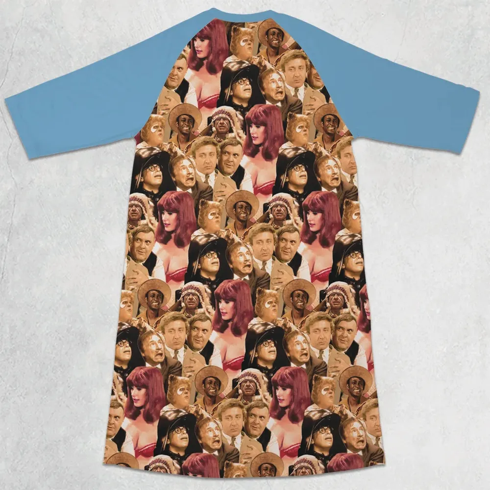 Mel Brook's movies collage 3/4 Sleeve Raglan Dress - 2