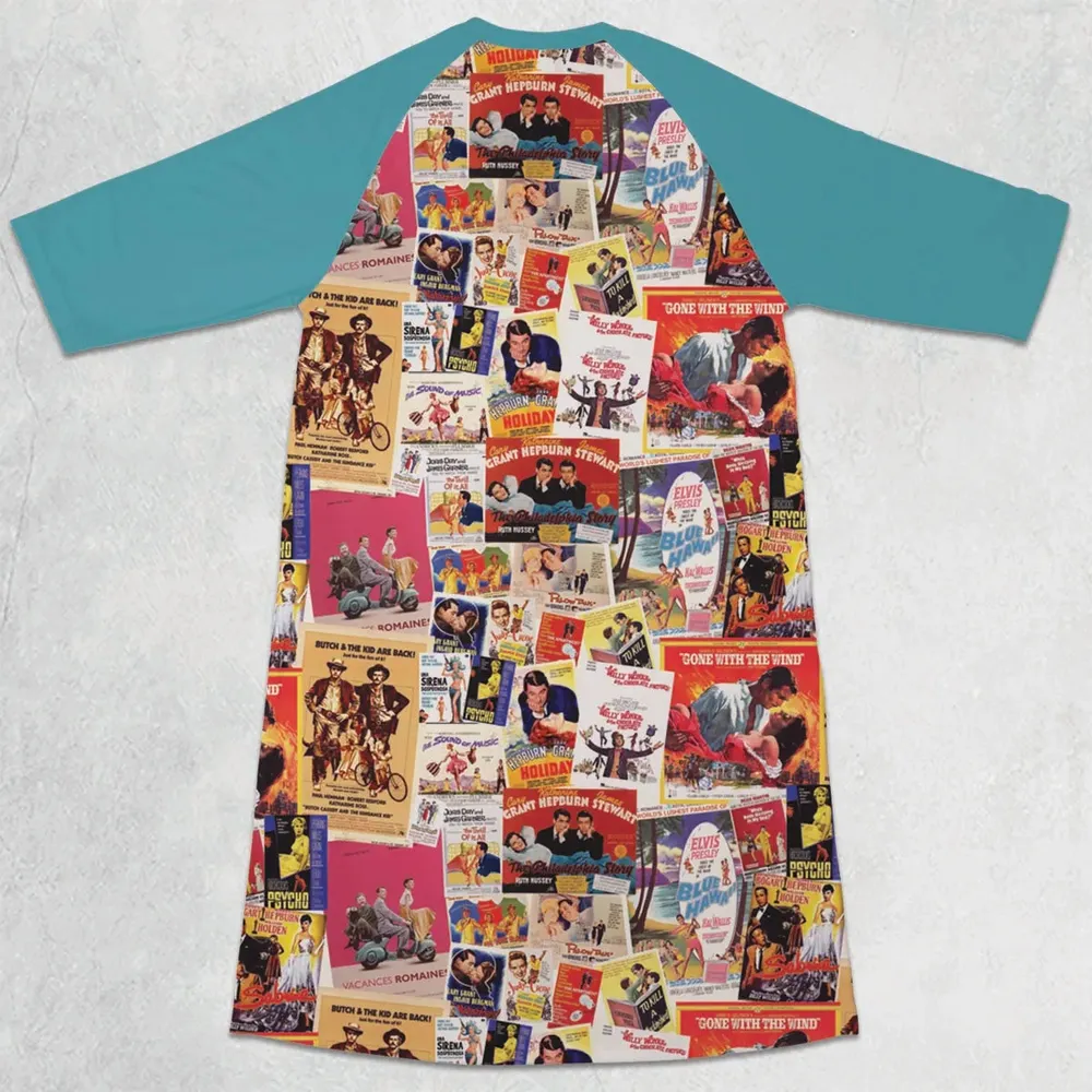 Hollywood Classics Collage 3/4 Sleeve Raglan Dress - 2