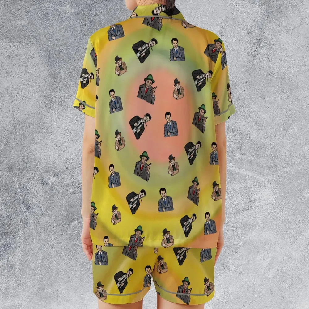 The Four Marx Brothers Satin Short-Sleeve Pajamas Set - 2
