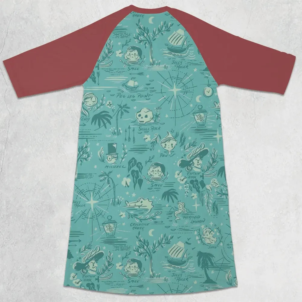 Forever Neverland Peter Pan 3/4 Sleeve Raglan Dress - 2