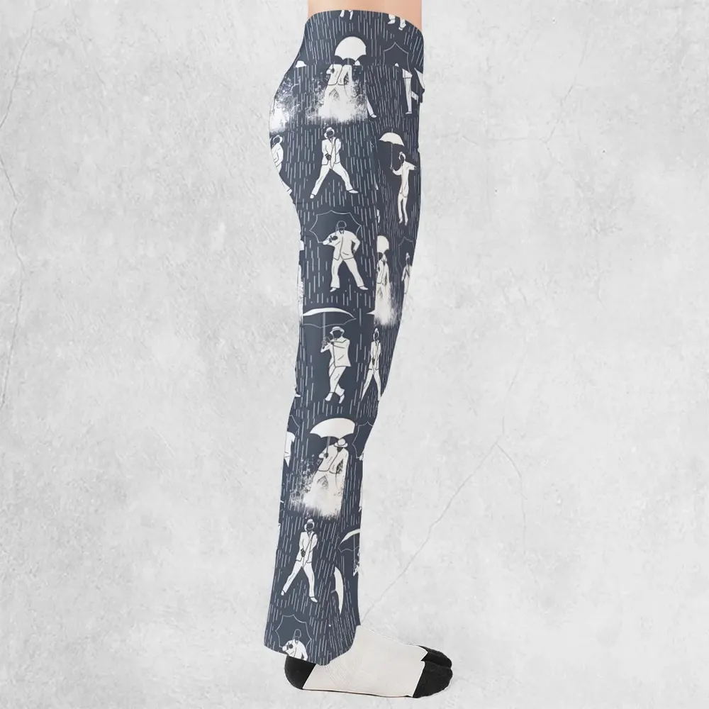 Singin' in the Rain Wall Mural Flare Leggings - 2