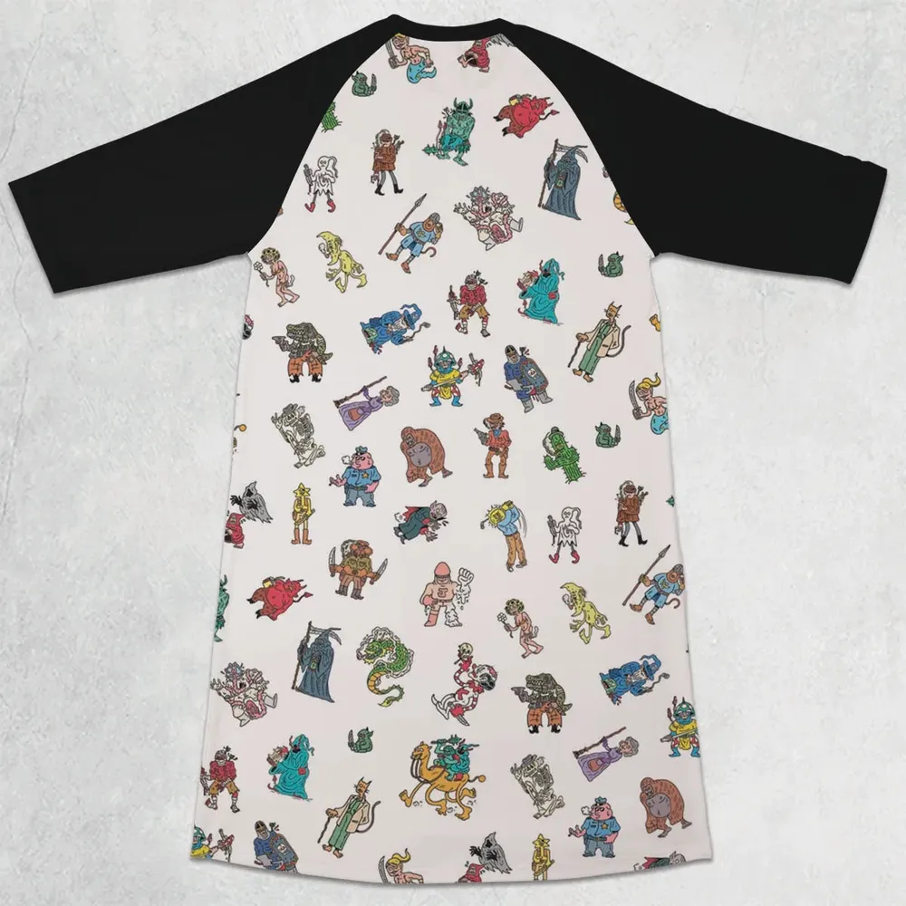 Characters Of Scumby 3/4 Sleeve Raglan Dress - 2