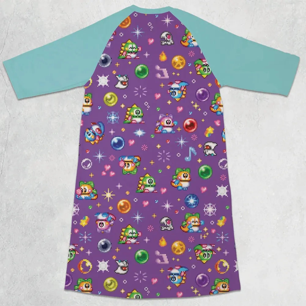 Bubble Bobble Classic 3/4 Sleeve Raglan Dress - 2